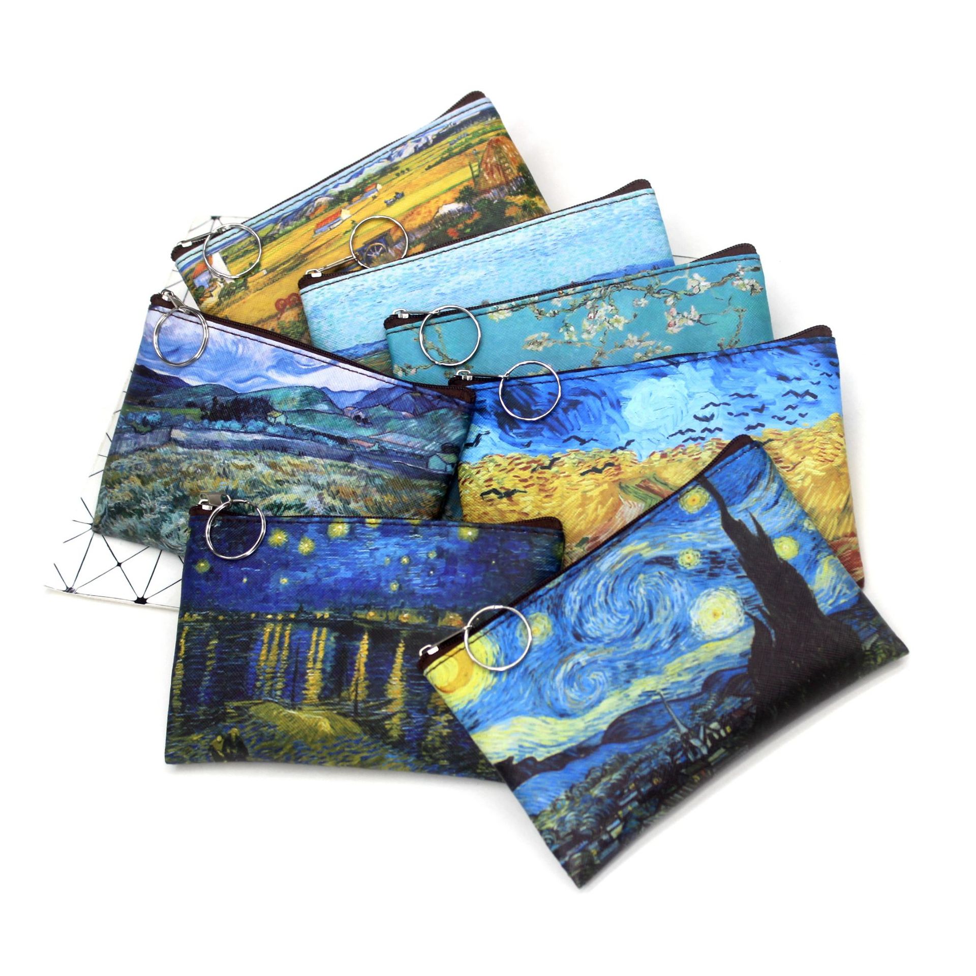 Art Portfolio Bag - 여성용 빈티지 유화 캔버스 화장품 가방,