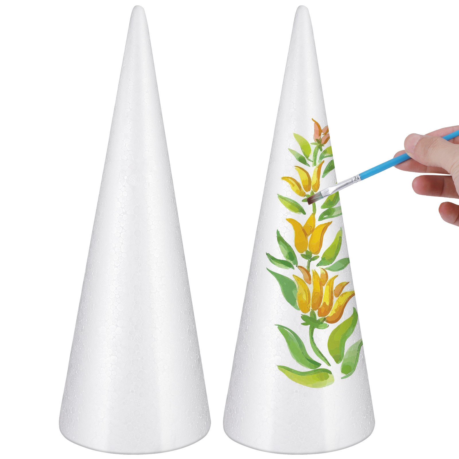 Art Craft For Preschool - 2Pcs 거품 콘 모양 폴리스티렌 DIY