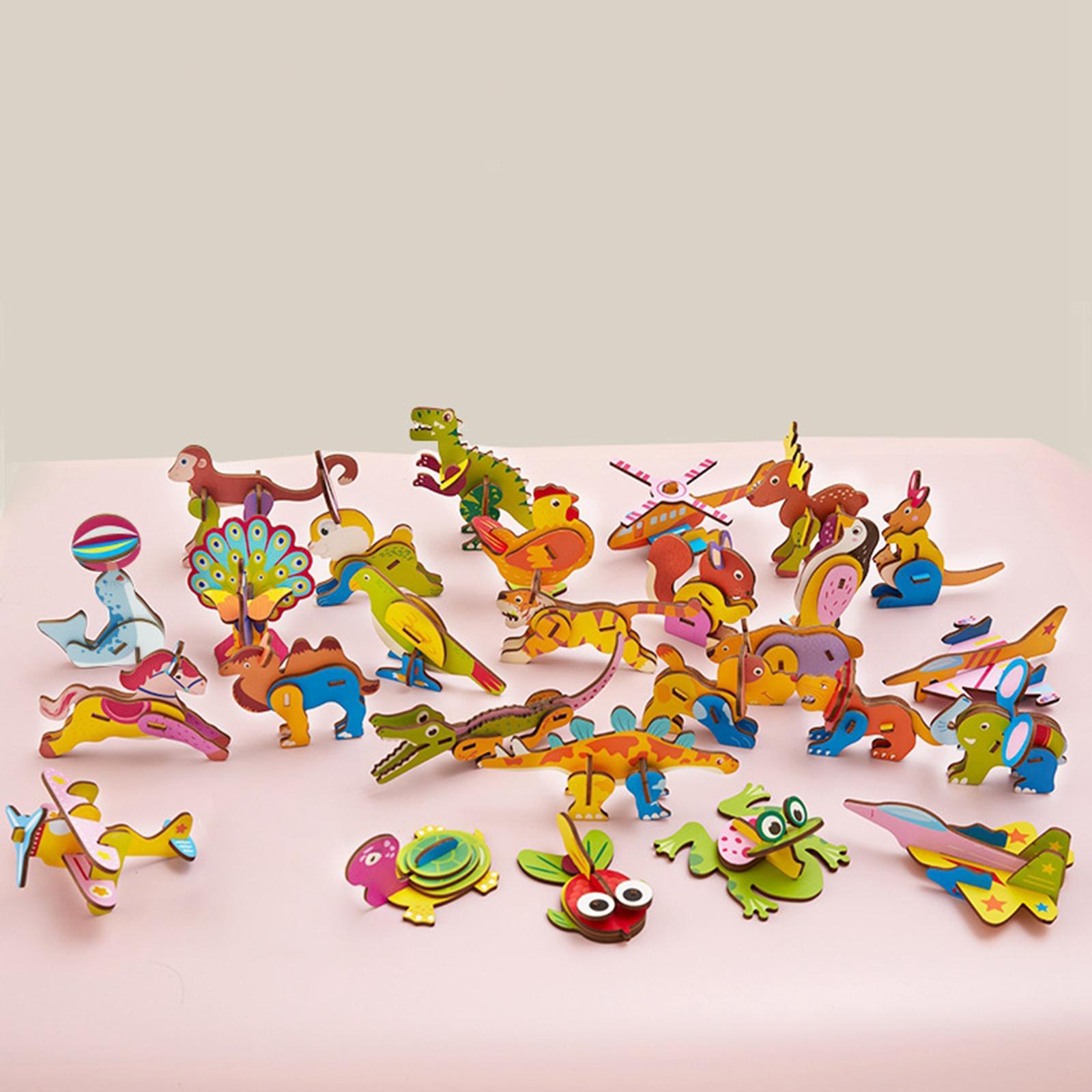 Art Craft Kindergarten - 3D 만화 나무 삽입형 퍼즐, 재미있는