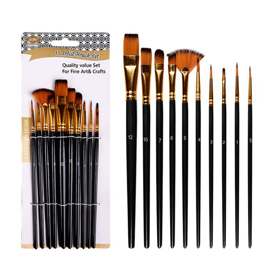 Gouache Paint Set - 학생용 수채화 구아슈 페인트 브러시, 나일론
