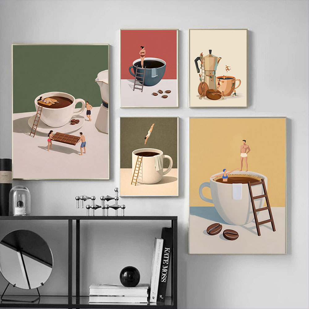 Art Craft Kitchen - 1pc 프레임리스 커피 어드벤처 에스프레소 아트
