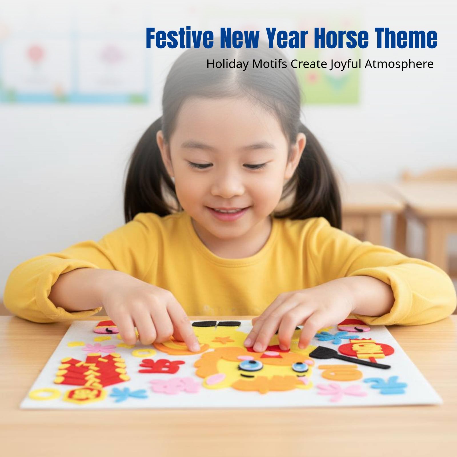 Art Craft Kindergarten - 2026년 새해 DIY 패브릭 아트 스티커,