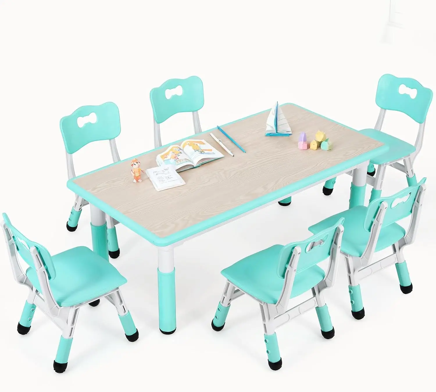 Kids Table and 6 Chairs Set, H - Art Craft For Preschool 리뷰 및 가격