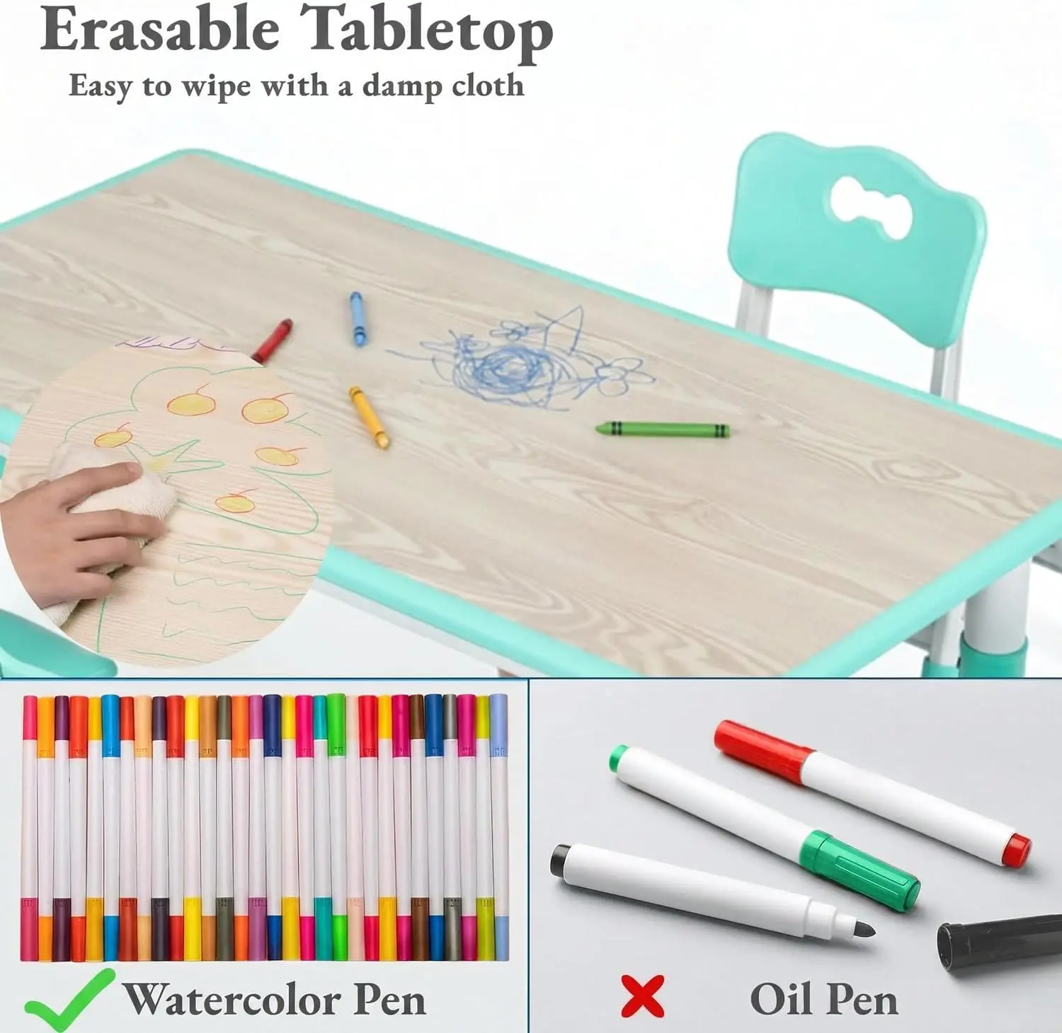 Kids Table and 6 Chairs Set, H - Art Craft For Preschool 리뷰 및 가격