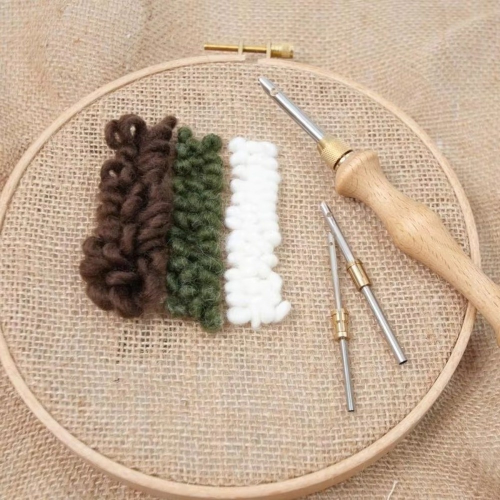 2.5mm/3.5mm/5mm 펀치 니들 세트 나무 손잡 - Punch Needle Kit 리뷰 및 가격