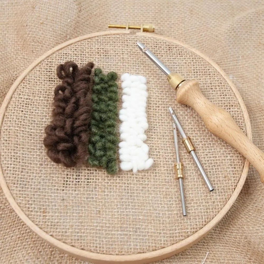 2.5mm/3.5mm/5mm 펀치 니들 세트 나무 손잡 - Punch Needle Kit 리뷰 및 가격