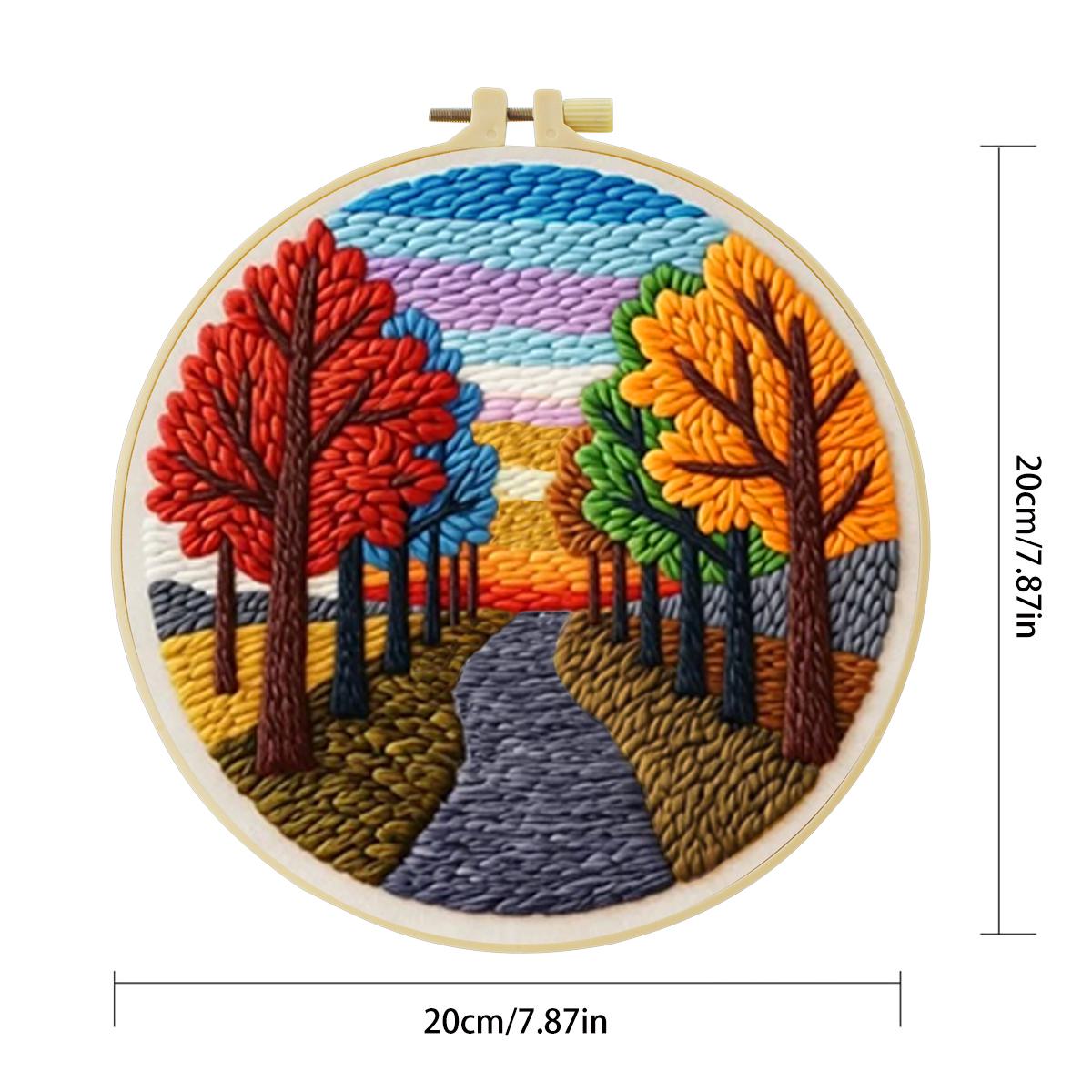 20X20CM/7.87인치 풍경 펀치 니들 자수 세트  - Punch Needle Kit 리뷰 및 가격
