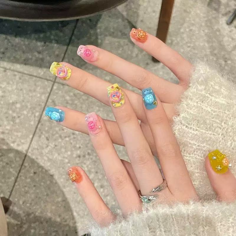 100개 미니 컬러풀 거북이 레진 참 플랫 백 카보숑  - Art Craft Market 리뷰 및 가격