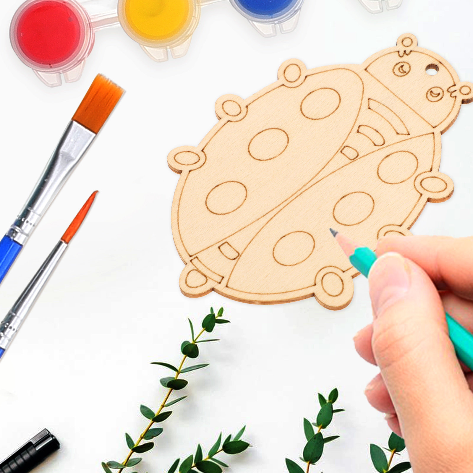 20개 나무 곤충 모형 DIY 미완성 공예 펜던트 -  - Art Craft Kindergarten 리뷰 및 가격