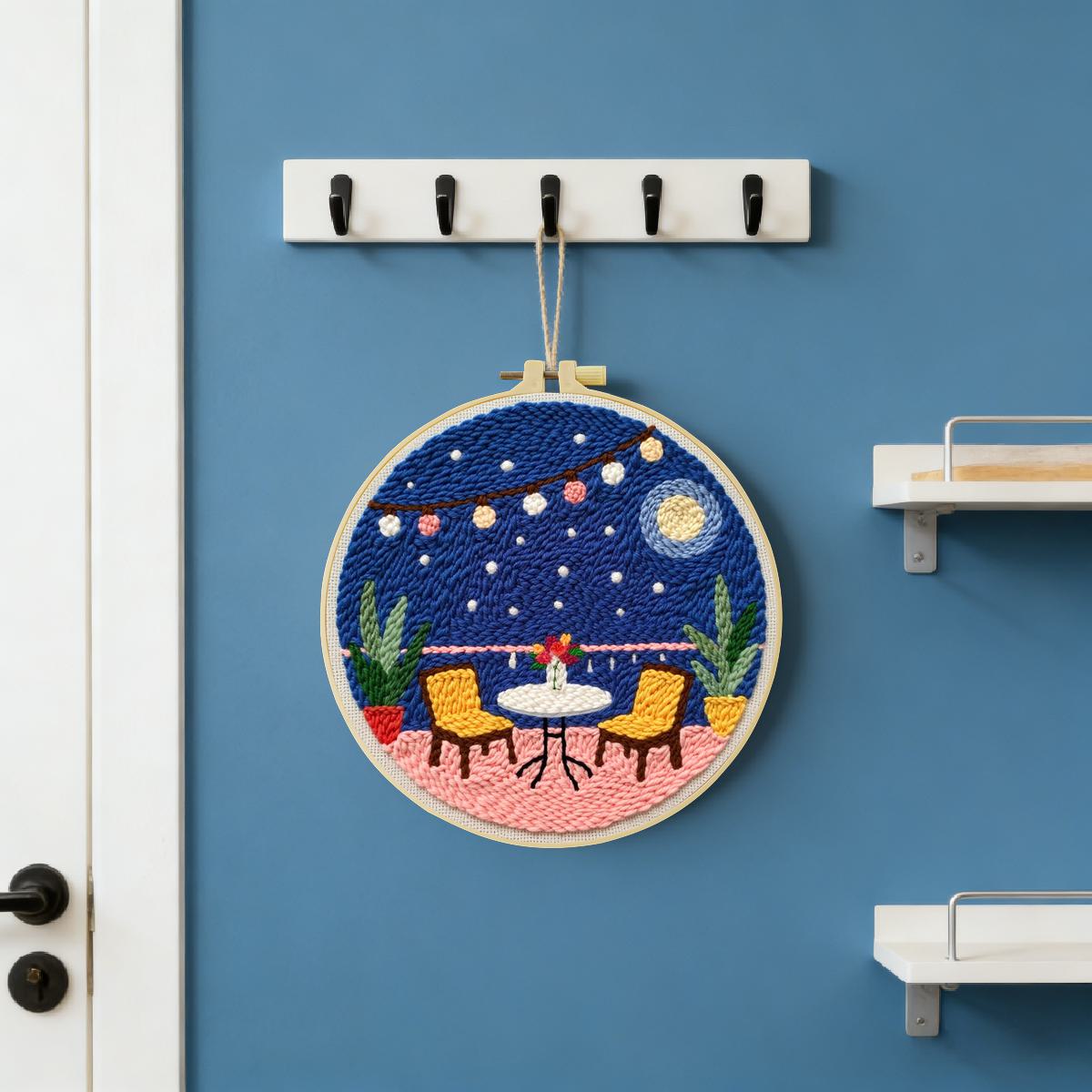 20X20CM/7.87인치 테이블 펀치 니들 자수 세트 - Punch Needle Kit 리뷰 및 가격