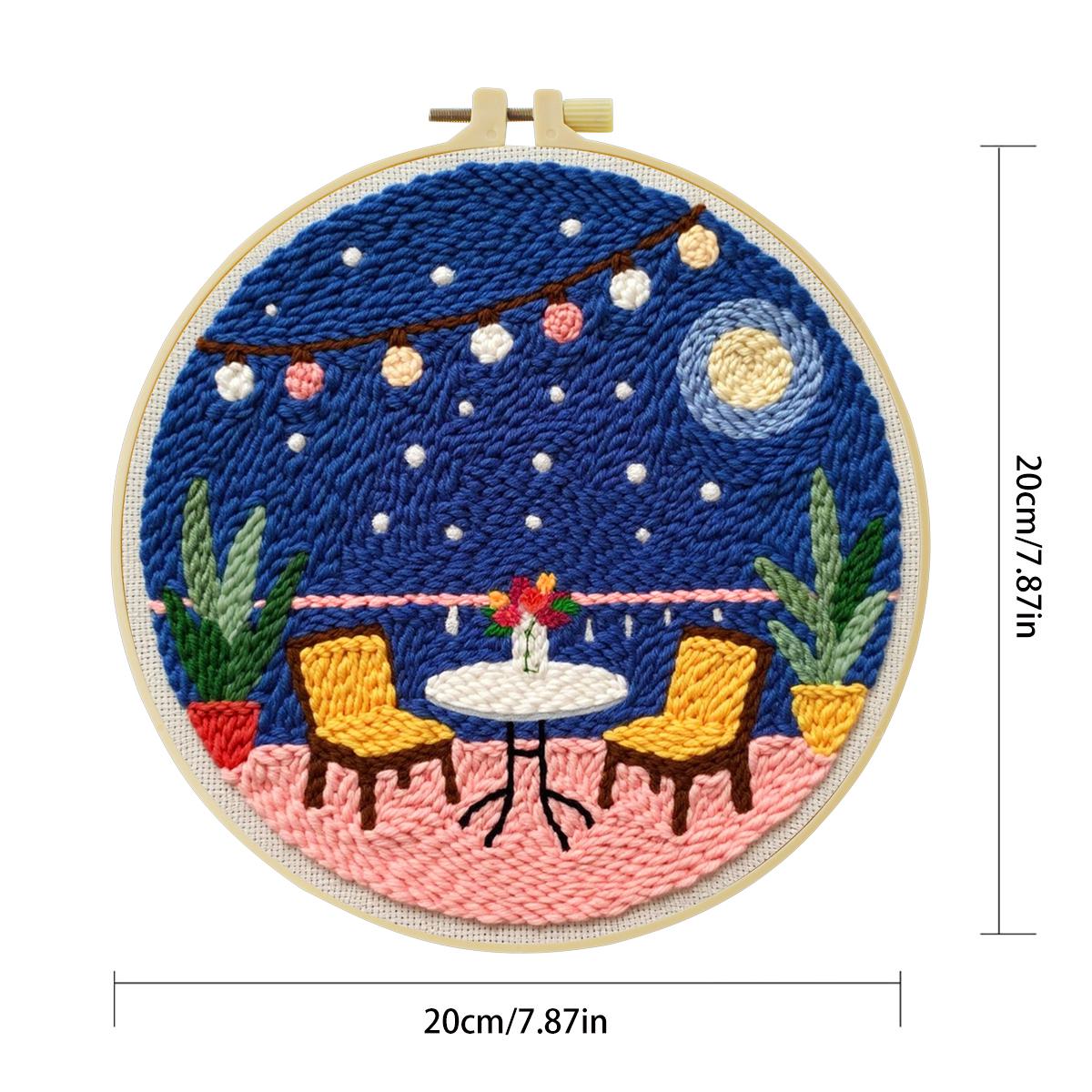 20X20CM/7.87인치 테이블 펀치 니들 자수 세트 - Punch Needle Kit 리뷰 및 가격