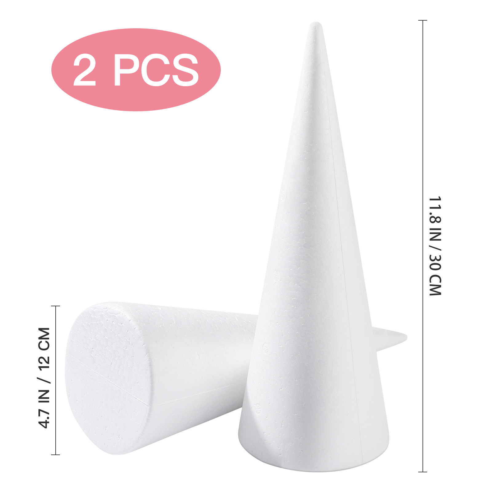 2Pcs 거품 콘 모양 폴리스티렌 DIY 공예 용품 파 - Art Craft For Preschool 리뷰 및 가격