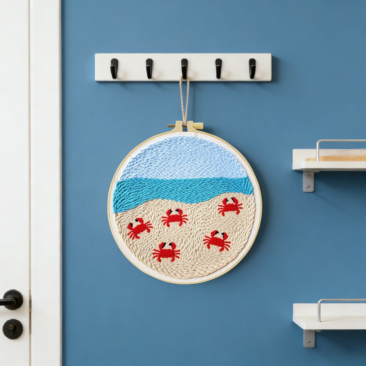 20X20CM/7.87인치 동물 - 게 펀치 니들 자수 - Punch Needle Kit 리뷰 및 가격