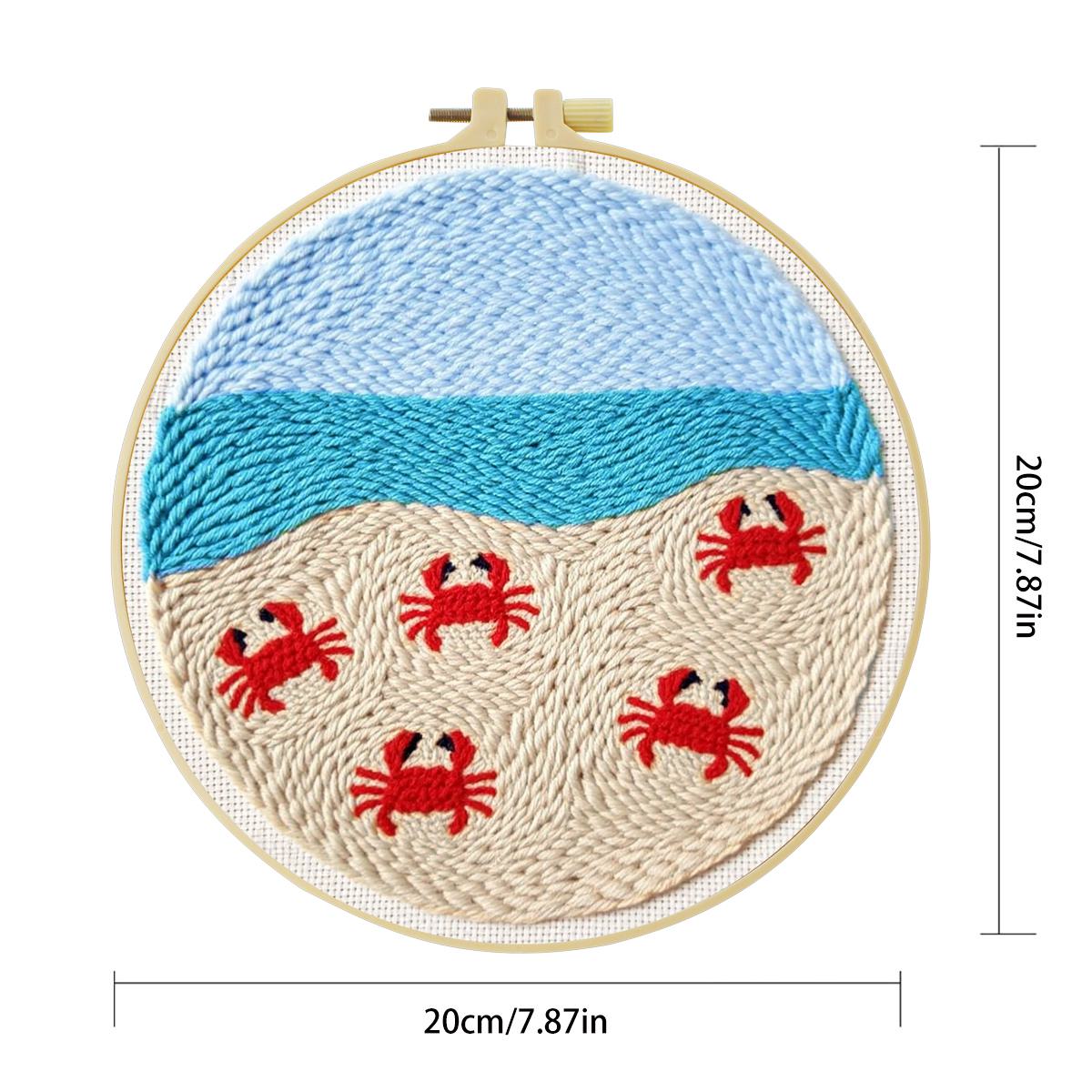 20X20CM/7.87인치 동물 - 게 펀치 니들 자수 - Punch Needle Kit 리뷰 및 가격