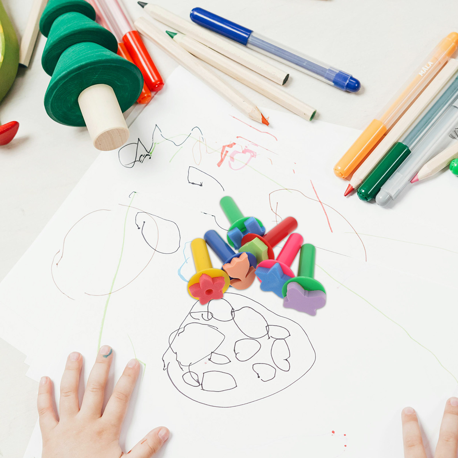 6개입 어린이용 폼 스펀지 브러시 세트 안전한 EVA  - Art Craft For Preschool 리뷰 및 가격