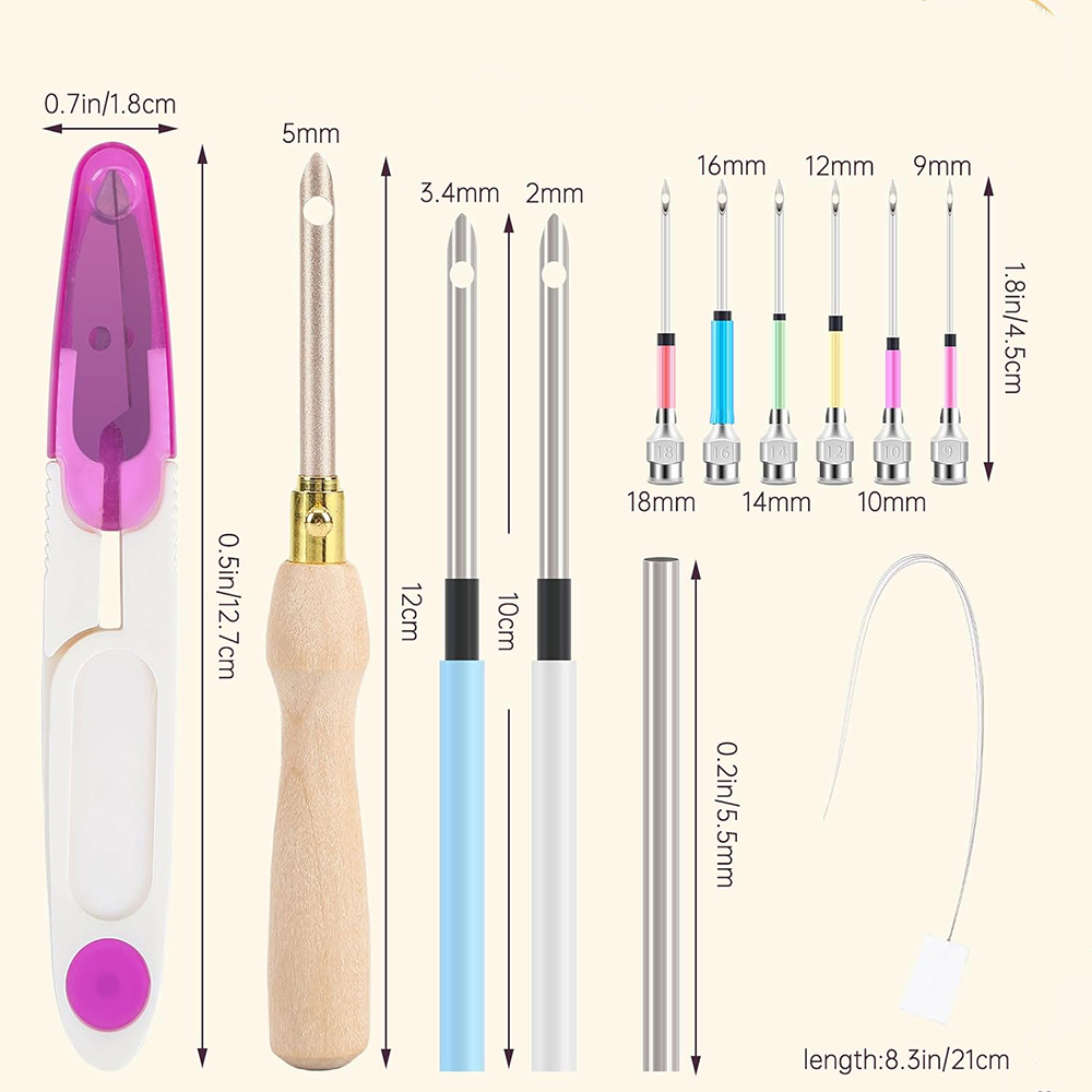 조정 가능한 펀치 바늘 자수 키트, 나무 손잡이 자수  - Punch Needle Kit 리뷰 및 가격