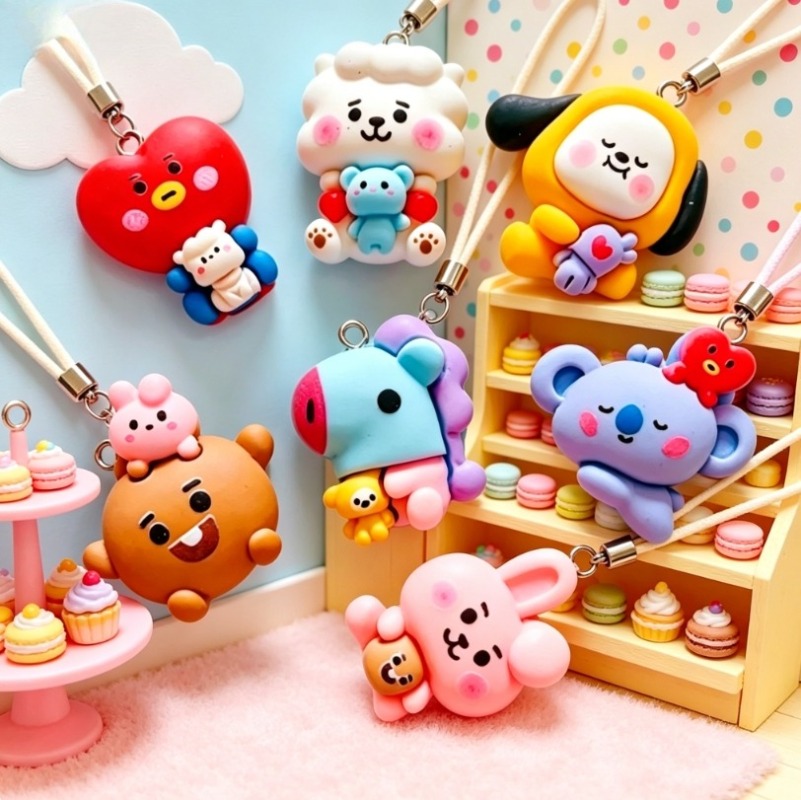 7pcs BT21 수지 만화 참 DIY 액세서리 공예  - Art Craft Market 리뷰 및 가격