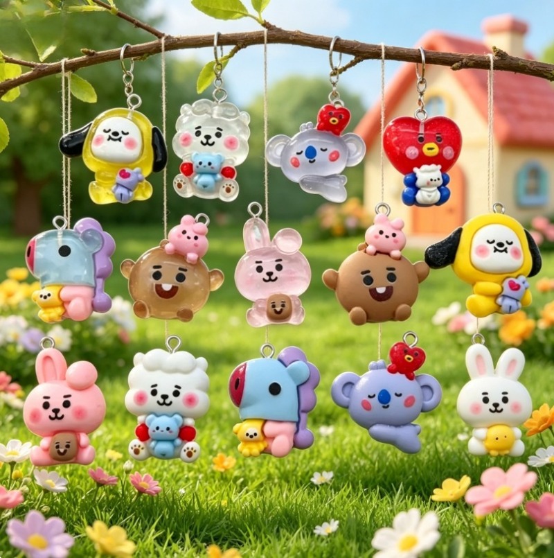 7pcs BT21 수지 만화 참 DIY 액세서리 공예  - Art Craft Market 리뷰 및 가격
