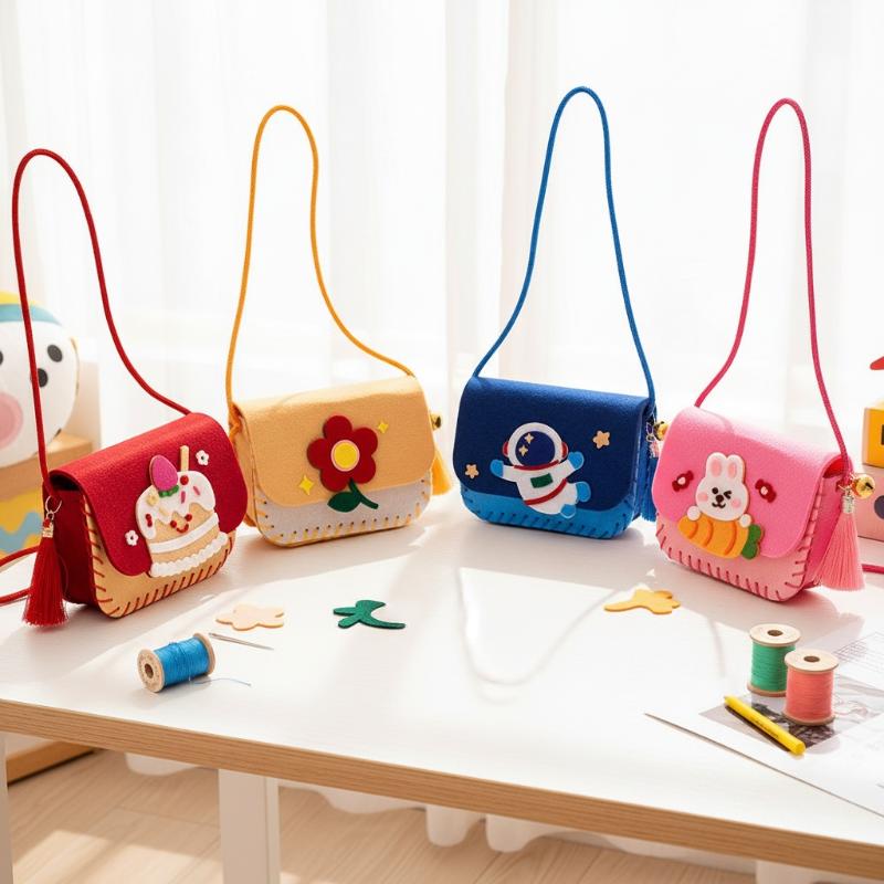 어린이를 위한 펠트 가방 만들기 키트 DIY 바느질 장 - Art Craft Kindergarten 리뷰 및 가격