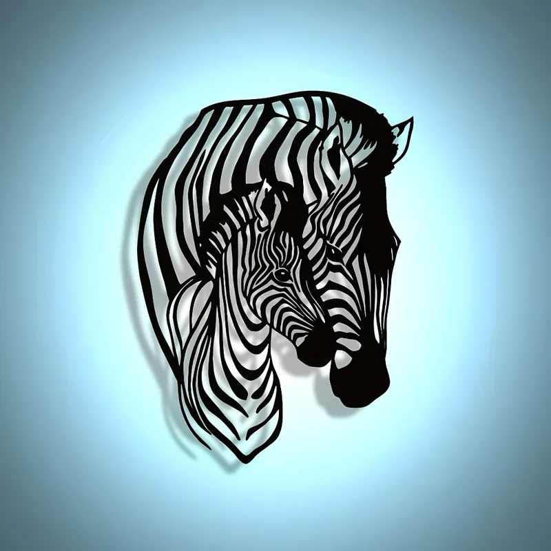 우아하고 미니멀한 얼룩말 가족 금속 벽 장식 - 가정, - Art Craft Zebra 리뷰 및 가격