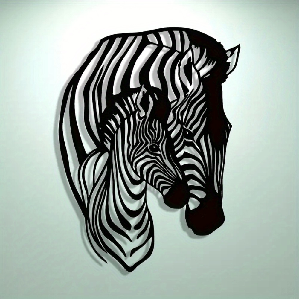우아한 미니멀리스트 얼룩말 가족 금속 벽 장식, 모던  - Art Craft Zebra 리뷰 및 가격