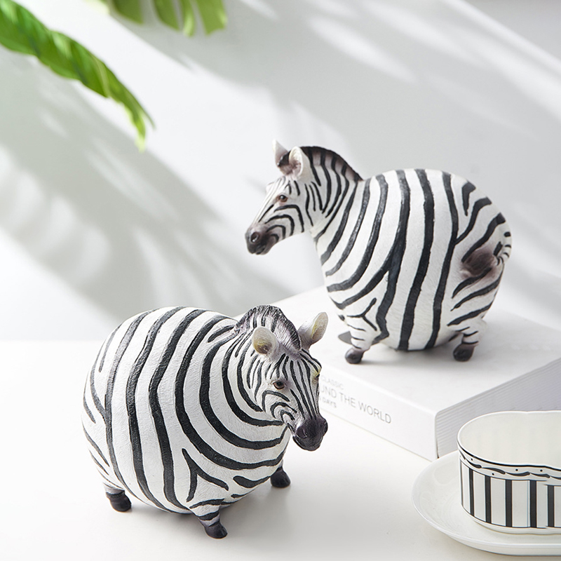 북유럽풍 창의적인 레진 귀여운 뚱뚱한 얼룩말 피규어 동 - Art Craft Zebra 리뷰 및 가격