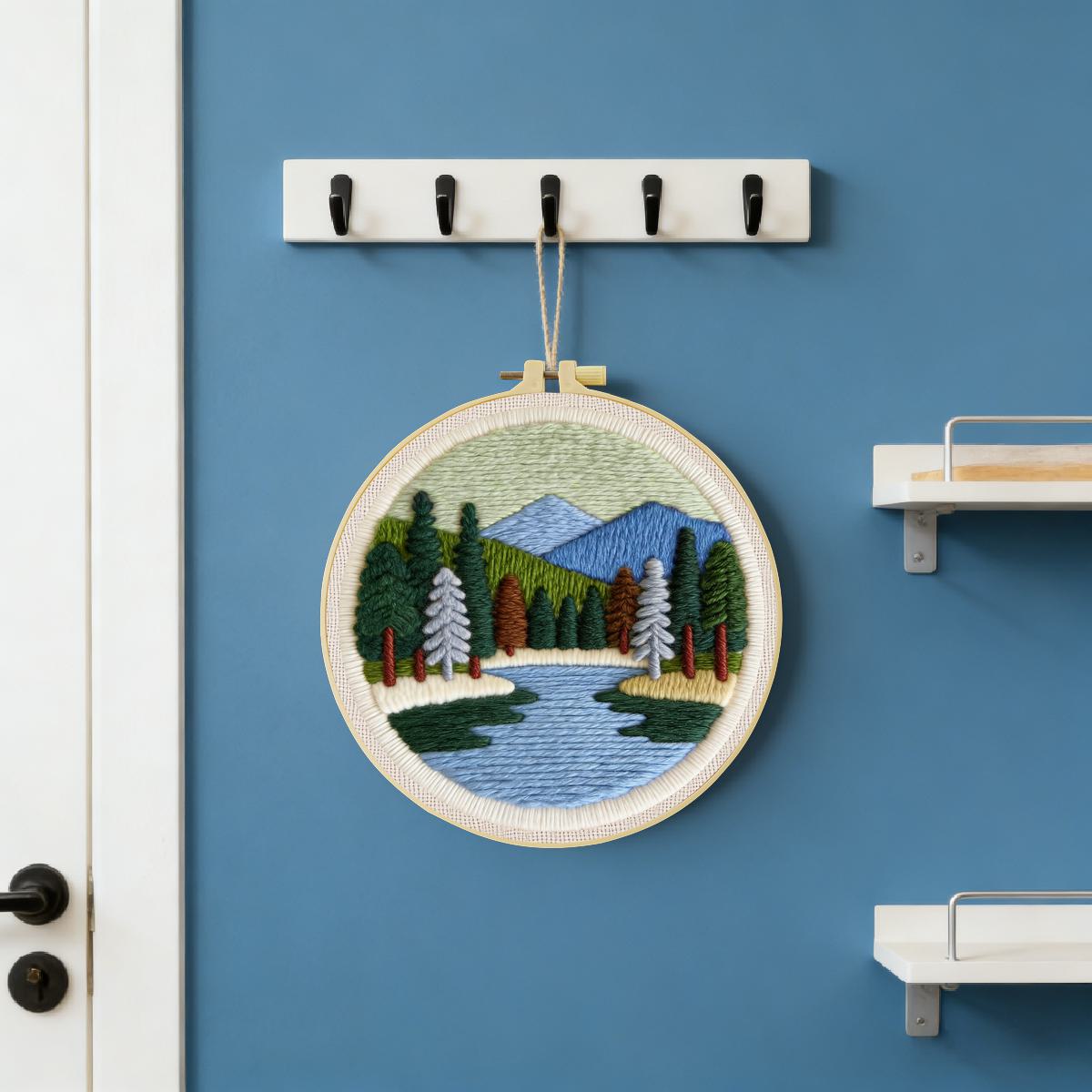 20X20CM/7.87인치 풍경 펀치 니들 자수 세트  - Punch Needle Kit 리뷰 및 가격