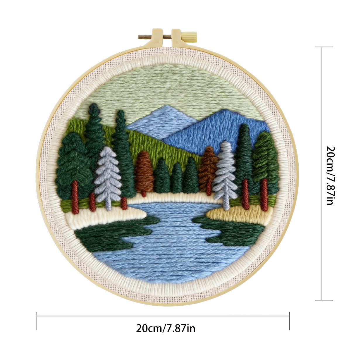 20X20CM/7.87인치 풍경 펀치 니들 자수 세트  - Punch Needle Kit 리뷰 및 가격
