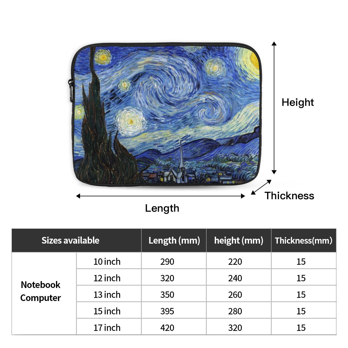 반 고흐 노트북 가방 파우치 10 12 13 15 17 - Art Portfolio Bag 리뷰 및 가격