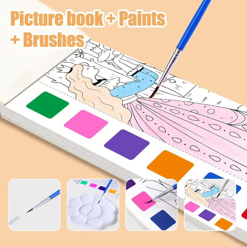 휴대용 수채화 책 세트 - 브러시가 포함된 12매 구아 - Gouache Paint Set 리뷰 및 가격