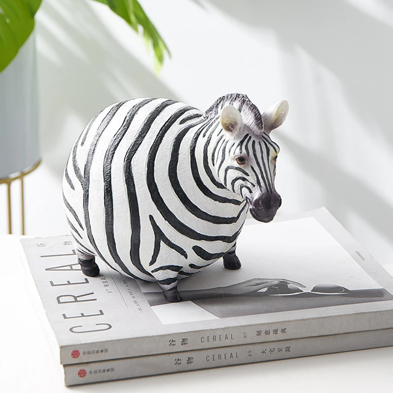 북유럽풍 창의적인 레진 귀여운 뚱뚱한 얼룩말 피규어 동 - Art Craft Zebra 리뷰 및 가격